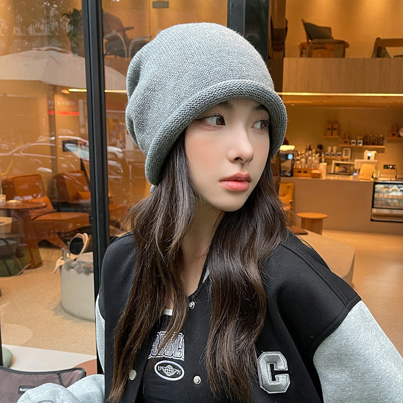 Wholesale  Knitted Hat with Fleece Large Head Circumference Beanie